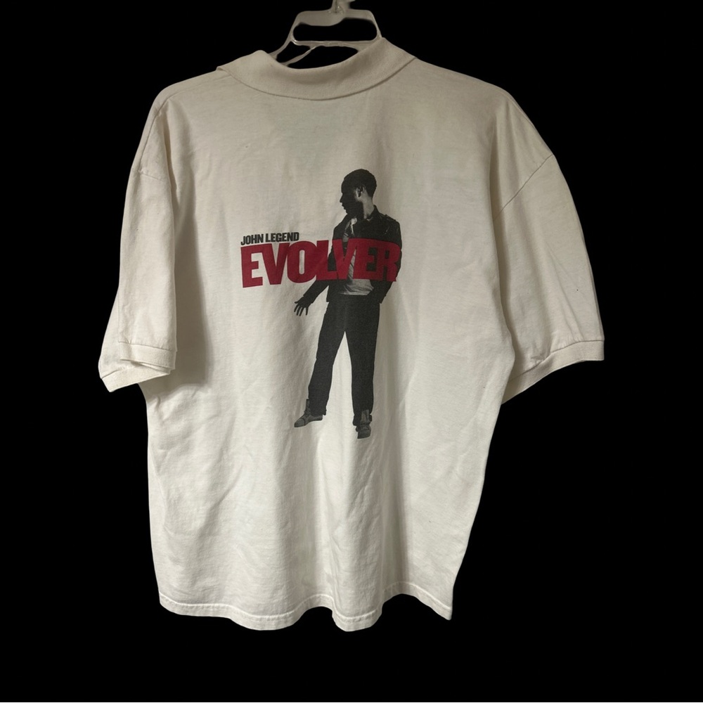 John Legend Gildan White Polo Shirt with Revolver Graphic. XL - Picture 5 of 9